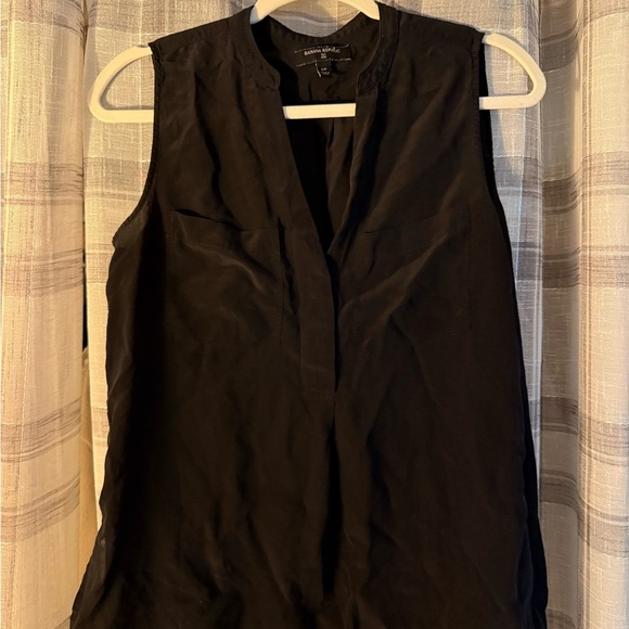 Banana Republic Black Mandarin Collar Blouse - Picture 1 of 6